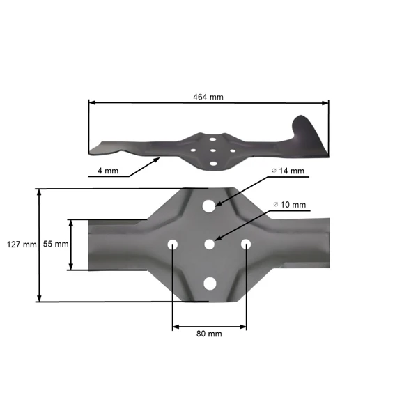 Žací nůž 46,4 cm (18") levý pro zahradní traktory Husqvarna Jonsered Partner McCulloch Poulan Weedeater (OEM 532186387)