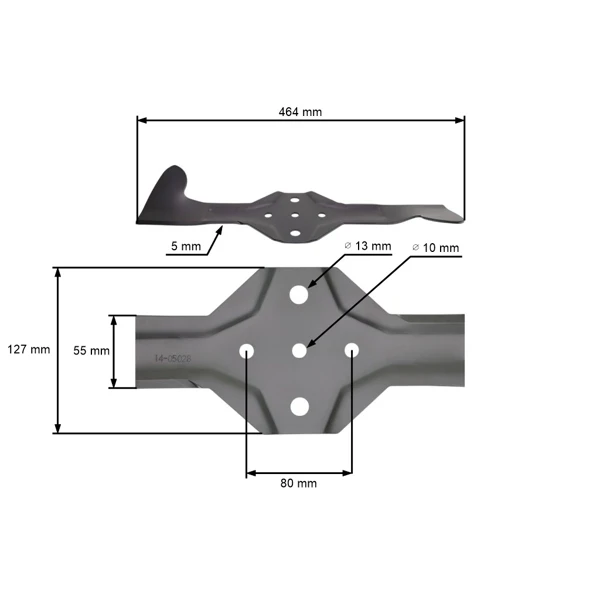 Žací nůž 46,4 cm (18") pravý pro zahradní traktory Husqvarna Jonsered Partner McCulloch Poulan Weedeater (OEM 532186388)