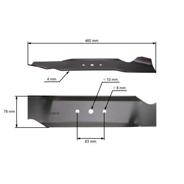 Žací nůž 46 cm (18") boční výhoz pro zahradní traktory MTD (OEM 742-0496 742-0496A 942-0496)