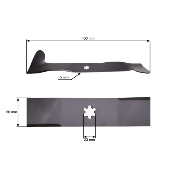Žací nůž 46 cm (18") pravý se sběrem pro zahradní traktory Husqvarna Partner McCulloch Poulan Jonsered (OEM 532165561 532426322 532170038)