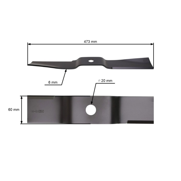 Žací nůž 47,3 cm (19") pro zahradní traktory Iseki SSM 54 SF 200 SF 310 (OEM 8657-306-003-00)