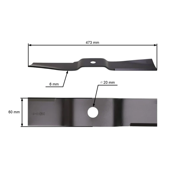 Žací nůž 47,3 cm (19") pro zahradní traktory Iseki SSM 54 SF 200 SF 310 (OEM 8657-306-003-00)