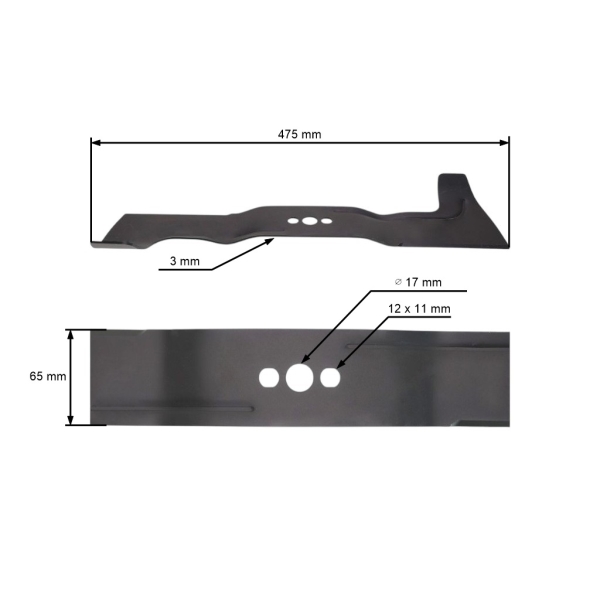 Žací nůž 47,5 cm (18") pro motorové sekačky Husqvarna (OEM 585607510 585607501 510436601 510436610)