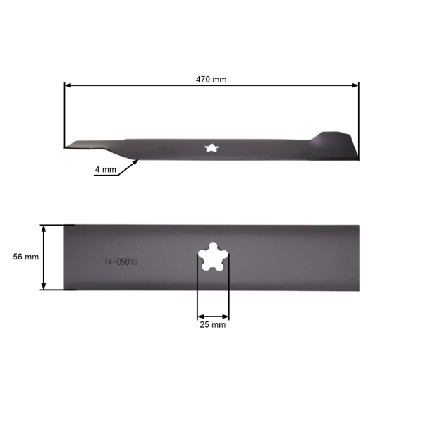 Žací nůž 47 cm (18") boční výhoz pro zahradní traktory Husqvarna Jonsered (OEM 532138496 532126338 532127841)