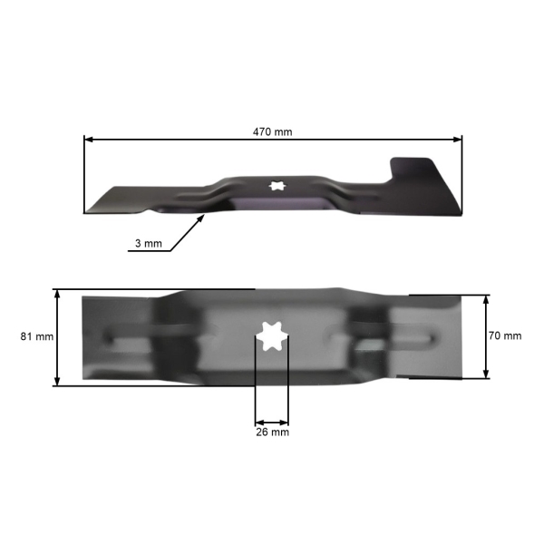 Žací nůž 47 cm (18") levý pro zahradní traktory MTD (OEM 742-04021A 742-0673 742-0659 742-04021)