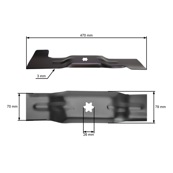Žací nůž 47 cm (18") pravý pro zahradní traktory MTD (OEM 742-04020A 742-0672 742-0660 742-04020)