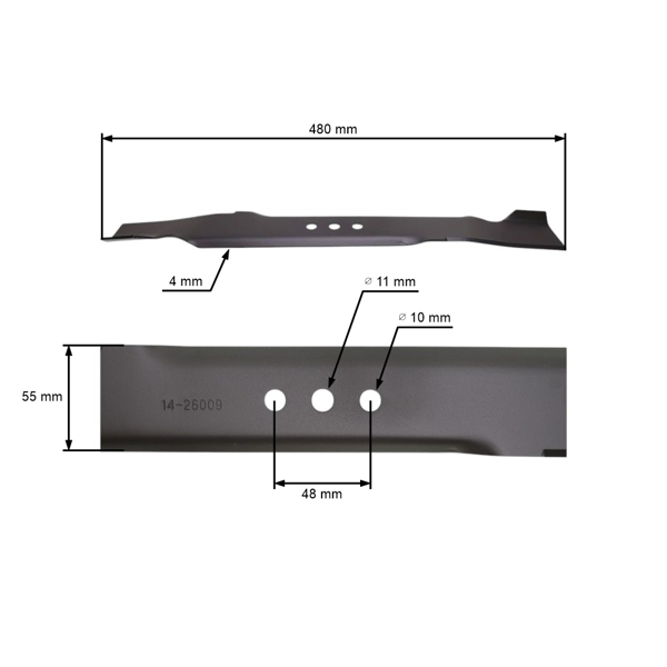 Žací nůž 48 cm (19") pro motorové sekačky Murray Snapper Simplicity (OEM 700162 880638BZYP 880638 880638YP)