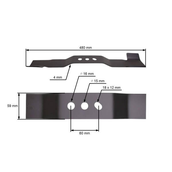 Žací nůž 48 cm (19") se sběrem pro Čínské motorové sekačky a sekačky z hobbymarketů NAC (OEM S480-055)