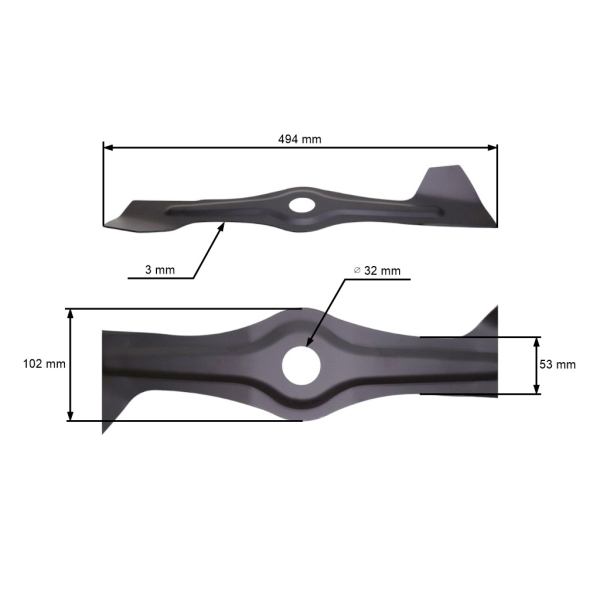 Žací nůž 49,4 cm (19") pro motorové sekačky Weibang Gartenland (OEM 5020405050)