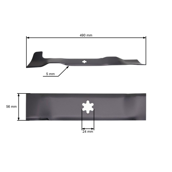 Žací nůž 49 cm (19") pravý se sběrem pro zahradní traktory Husqvarna Jonsered Partner McCulloch Poulan Jonsered Craftsman AYP (OEM 532427985)