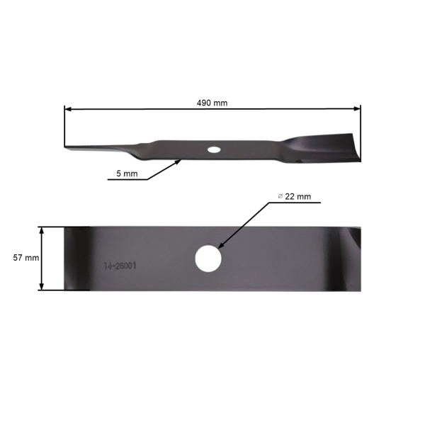 Žací nůž 49 cm (19") pro motorové sekačky Murray (OEM 91742HT 91742E701)
