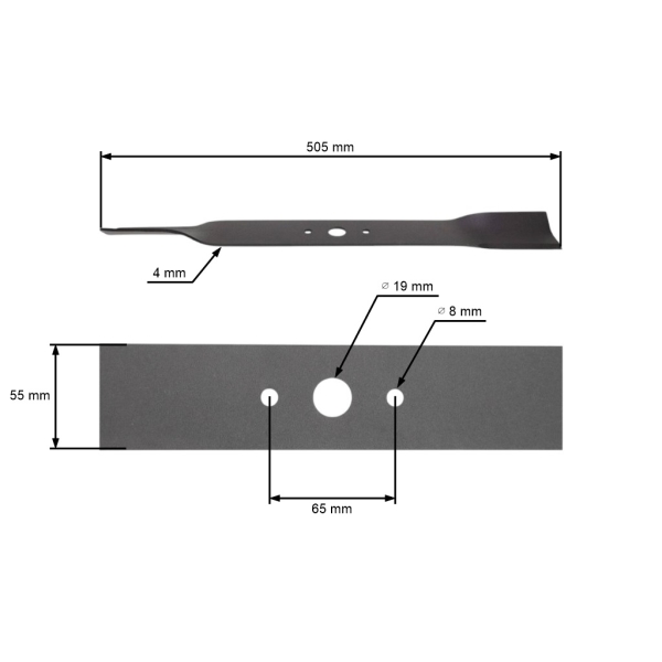 Žací nůž 50,5 cm (20") pro Čínské motorové sekačky a sekačky z hobbymarketů Agroma Megagroup 5400 (OEM 270012110)