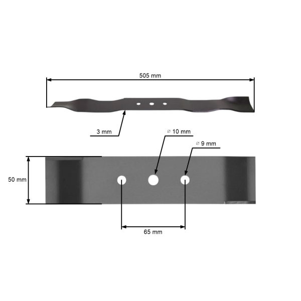 Žací nůž 50,5 cm (20") pro motorové sekačky Oleo-Mac Efco Marina Victus (OEM 66.07.0172 66070172 CP053013 33955)
