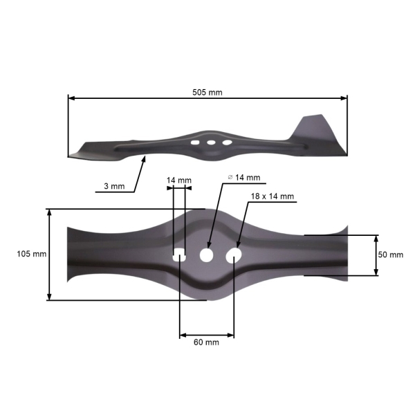 Žací nůž 50,5 cm (20") se sběrem pro motorové sekačky Hecht Avenberg Fieldmann Vega (OEM 50G5510000000)