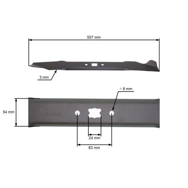 Žací nůž 50,7 cm (20") pro motorové sekačky MTD Black Line CMI Central Park Gutbrod Lawnflite Mastercut (OEM 742-0640 942-0640)