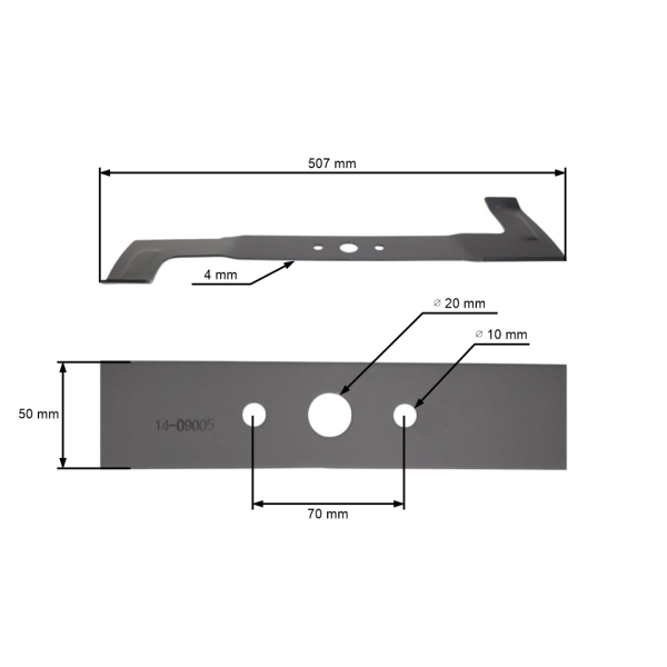 Žací nůž 50,7 cm (20") se sběrem pro motorové sekačky AL-KO Alko 510 (OEM 548415)