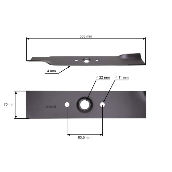 Žací nůž 50 cm (20") pro zahradní traktory Honda HT3810 K1 HT3813 SA (OEM 72512750305 72512-750-305)