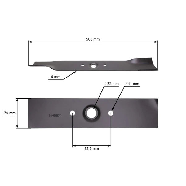 Žací nůž 50 cm (20") pro zahradní traktory Honda HT3810 K1 HT3813 SA (OEM 72512750305 72512-750-305)