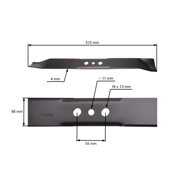 Žací nůž 51 cm (20") pro motorové sekačky NAC LS51-166L-HSDS-JR NAX3000S NAX4000S (OEM LS51-166L-HSDS-JR)