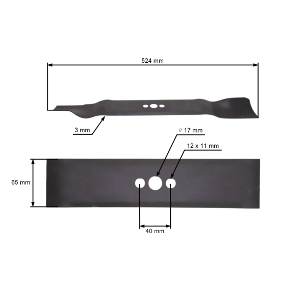 Žací nůž 52,4 cm (21") pro motorové sekačky Husqvarna Jonsered Partner McCulloch Erma Hurricane Marazzini (OEM 531207622 531213695)