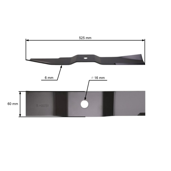 Žací nůž 52,5 cm (21") pro zahradní traktory Iseki TMS60TF (OEM 8654306-001-00 8654-306-001-00 8654.306.001.00)
