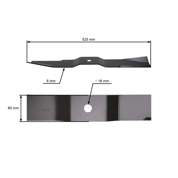Žací nůž 52,5 cm (21") pro zahradní traktory Iseki TMS60TF (OEM 8654306-001-00 8654-306-001-00 8654.306.001.00)