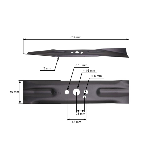 Žací nůž 52,6 cm (21") pro Čínské motorové sekačky a sekačky z hobbymarketů Hortmasz Castorama Grass Performance Green World Green Technology (OEM 2100005)