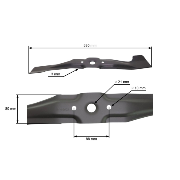 Žací nůž 53 cm (21") pro motorové sekačky Honda HRX 537 HRX 537 C1 HRX 537 C2 HRB 535 HRD 536 IZY 53 (OEM 72511-VH7-000)