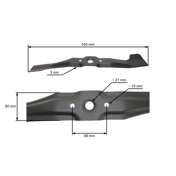 Žací nůž 53 cm (21") pro motorové sekačky Honda HRX 537 HRX 537 C1 HRX 537 C2 HRB 535 HRD 536 IZY 53 (OEM 72511-VH7-000)