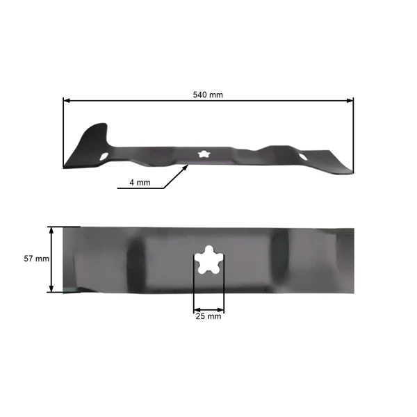 Žací nůž 54 cm (21") pravý pro zahradní traktory Husqvarna Jonsered Partner McCulloch Poulan (OEM 581518001)