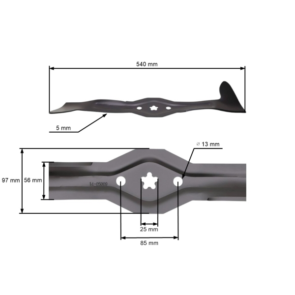 Žací nůž 54 cm (21") pro zahradní traktory Husqvarna Partner McCulloch Poulan Jonsered Craftsman (OEM 532168720 532180583 532175450)
