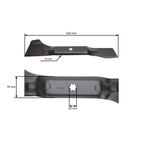 Žací nůž 54 cm (21") pro zahradní traktory MTD Efco Oleo-Mac Cub Cadet Bolens Gutbrod Motec Yardman (OEM 742-04080 942-04080 742-04024 742-0670 942-0670)