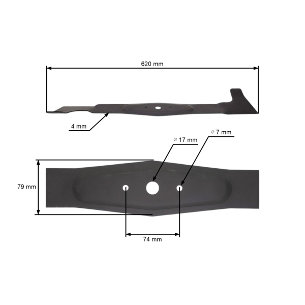 Žací nůž 62 cm (24") levý pro zahradní traktory Oleomac OM124 Efco EF124 AGS Herkules Axxom Karsit Agrojet (OEM 532050422603 532-050-422-603)