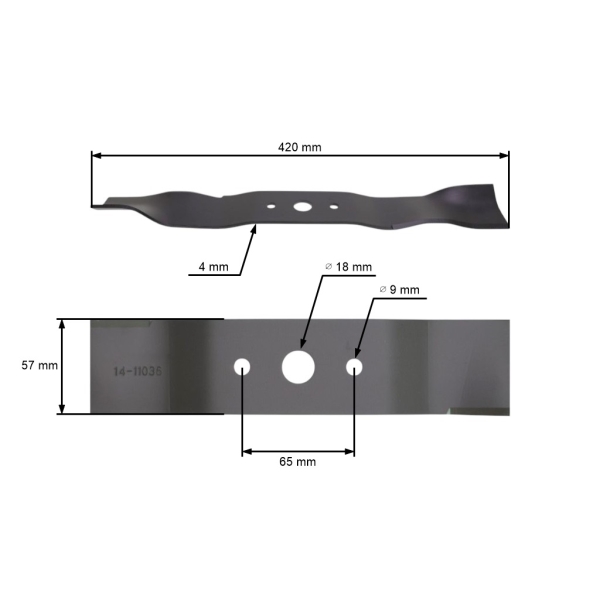 Žací nůž levý 42 cm (16,5") pro zahradní traktory Castelgarden Alpina BT84 Stiga Estate 2084 3084 3084H (82004361/0 182004361/0)
