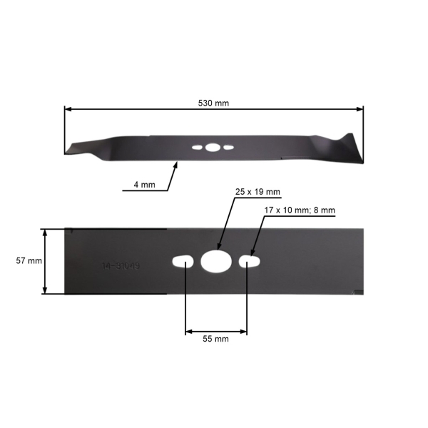 Žací nůž pro motorové sekačky NAC Ryobi LS53 53 cm (5131037205, LS53-EA190)