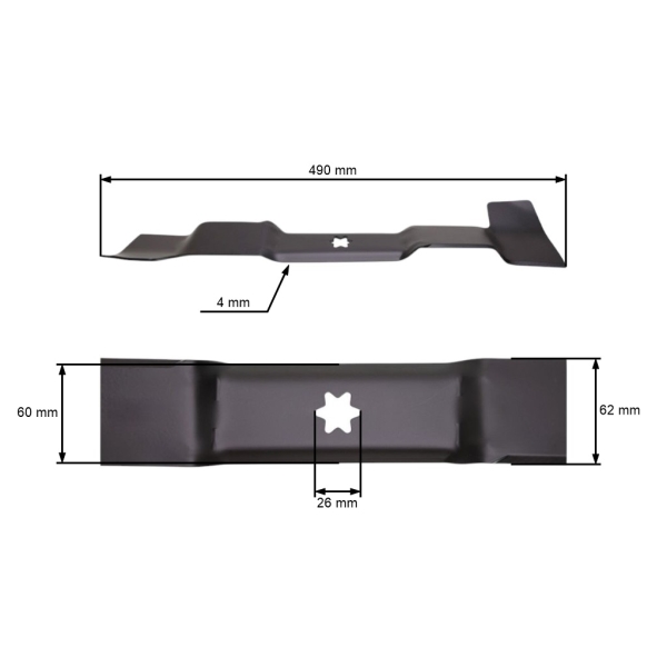 Žací nůž pro zahradní traktory MTD 49 cm levý (742-05255)