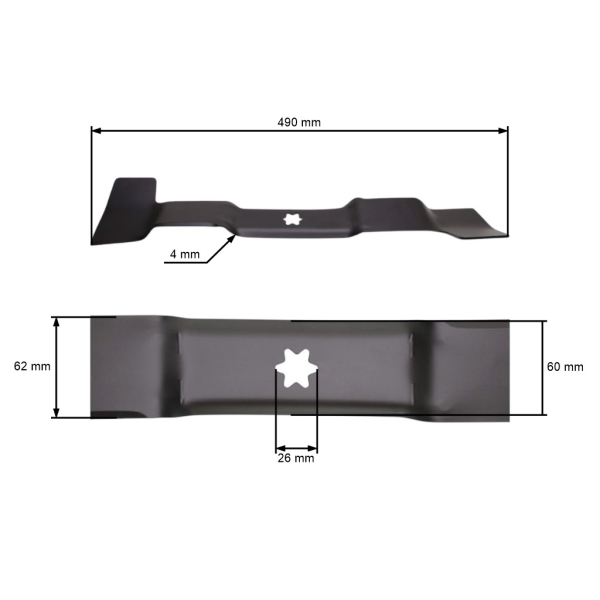 Žací nůž pro zahradní traktory MTD 49 cm pravý (742-05256)