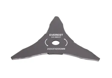Žací ocelový nůž 3 zubý rozměr 255 mm x 20,0 mm x 3,0 mm pro křovinořezy a motorové vyžínače