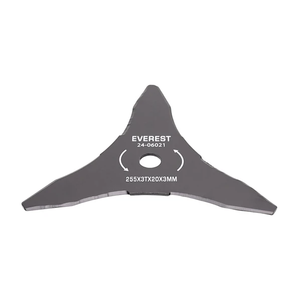 Žací ocelový nůž 3 zubý rozměr 255 mm x 20,0 mm x 3,0 mm pro křovinořezy a motorové vyžínače