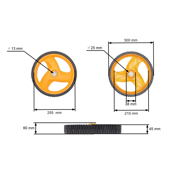 Zadné koleso pre záhradné kosačky Husqvarna Partner Electrolux Craftsman McCulloch Poulan (OEM 532403509 532432747 532432749 431880X460 193929X427)